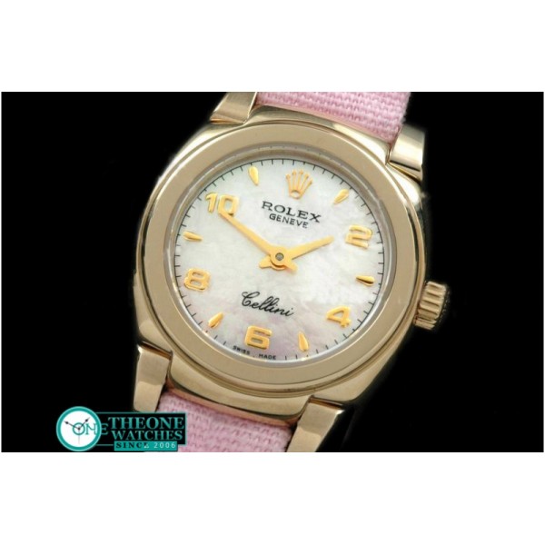 Rolex - Ladies Mini Cellini YG/LE MOP Pink Num Swiss Qtz