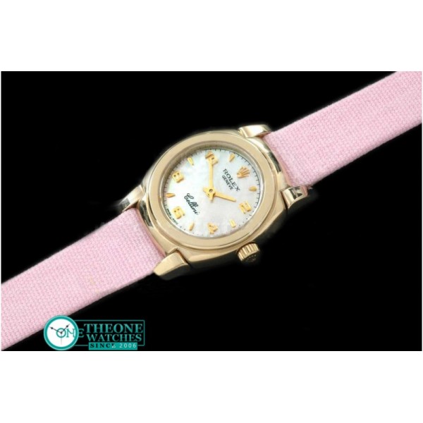 Rolex - Ladies Mini Cellini YG/LE MOP Pink Num Swiss Qtz