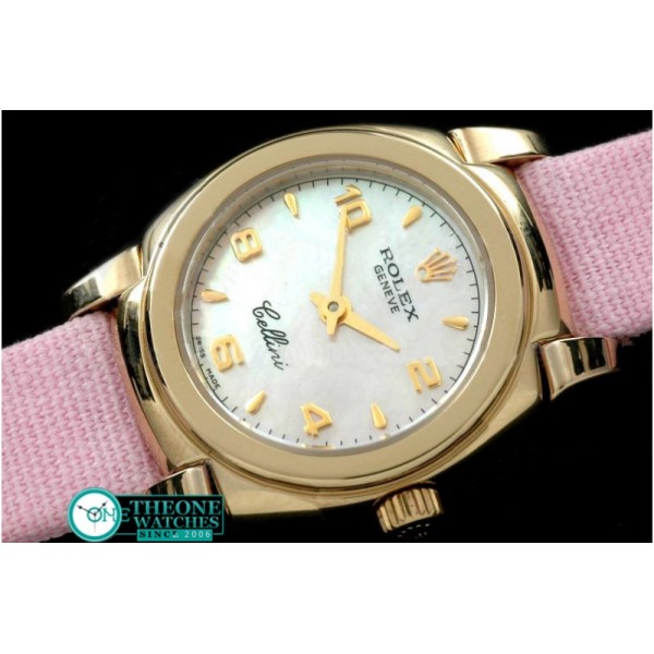 Rolex - Ladies Mini Cellini YG/LE MOP Pink Num Swiss Qtz