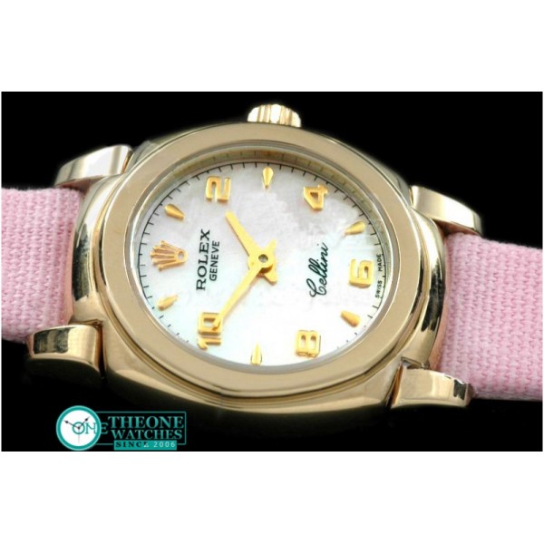 Rolex - Ladies Mini Cellini YG/LE MOP Pink Num Swiss Qtz