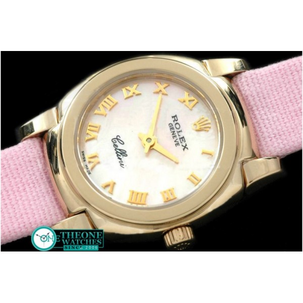 Rolex - Ladies Mini Cellini YG/LE MOP Pink Roman Swiss Qtz