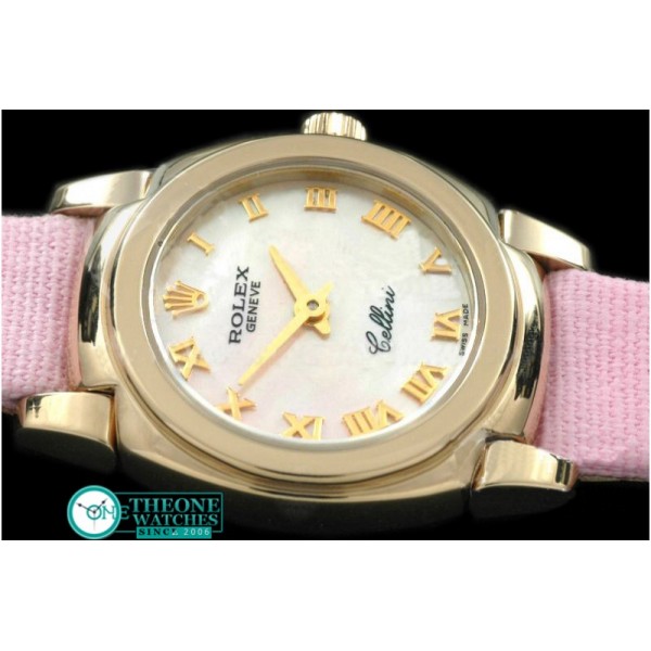 Rolex - Ladies Mini Cellini YG/LE MOP Pink Roman Swiss Qtz