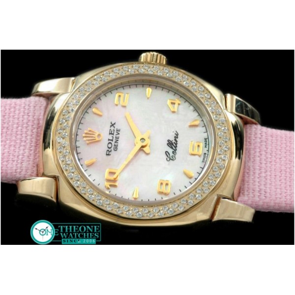 Rolex - Ladies Mini Cellini YG/LE MOP Pink Num Swiss Qtz