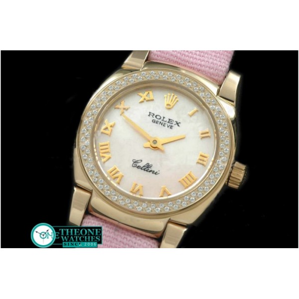 Rolex - Ladies Mini Cellini YG/LE MOP Pink Roman Swiss Qtz