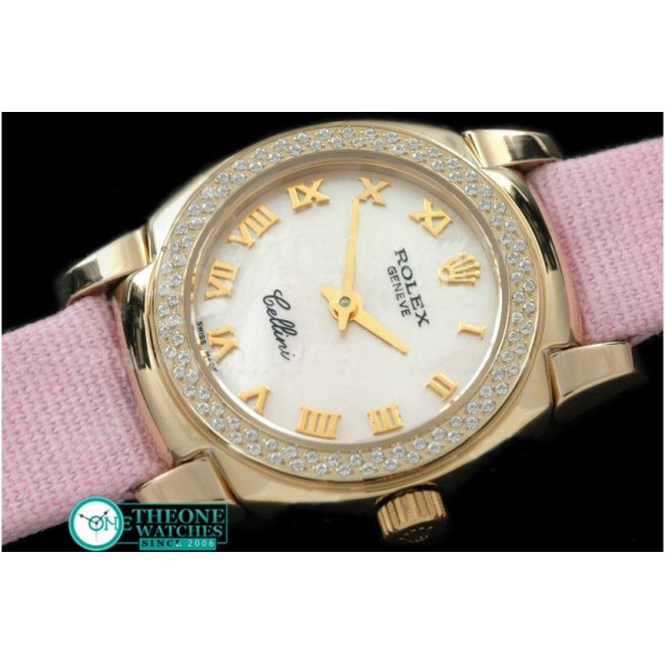 Rolex - Ladies Mini Cellini YG/LE MOP Pink Roman Swiss Qtz