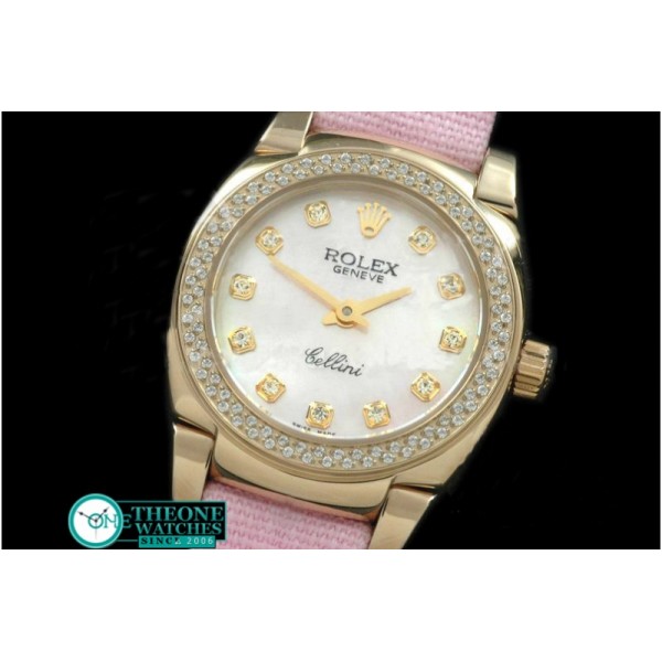 Rolex - Ladies Mini Cellini YG/LE MOP Pink Diam Swiss Qtz