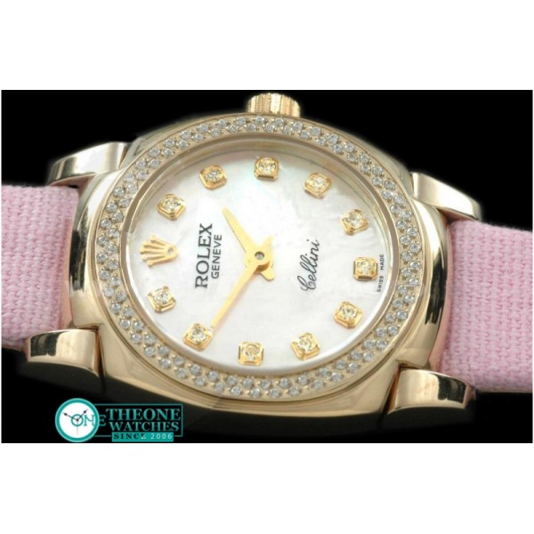 Rolex - Ladies Mini Cellini YG/LE MOP Pink Diam Swiss Qtz