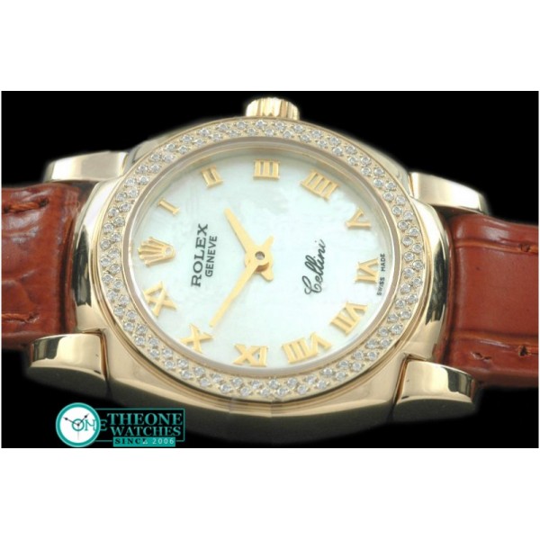 Rolex - Ladies Mini Cellini YG/LE MOP White Roman Swiss Qtz