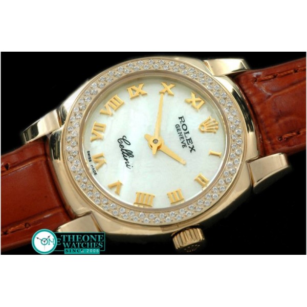 Rolex - Ladies Mini Cellini YG/LE MOP White Roman Swiss Qtz