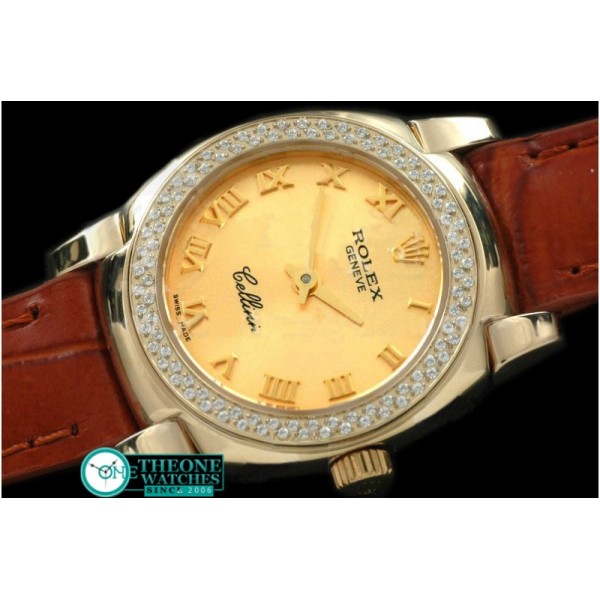 Rolex - Ladies Mini Cellini YG/LE Gold Roman Swiss Qtz