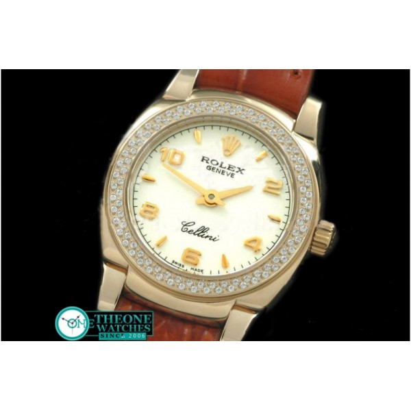 Rolex - Ladies Mini Cellini YG/LE White Num Swiss Qtz