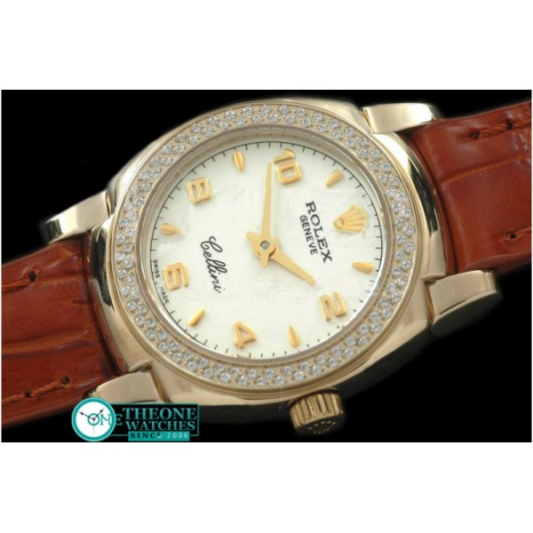 Rolex - Ladies Mini Cellini YG/LE White Num Swiss Qtz