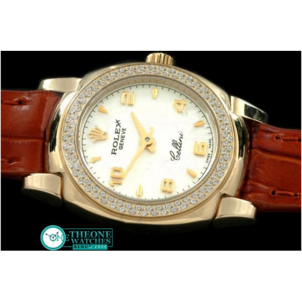 Rolex - Ladies Mini Cellini YG/LE White Num Swiss Qtz