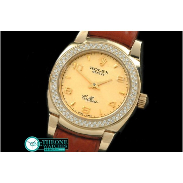 Rolex - Ladies Mini Cellini YG/LE Gold Num Swiss Qtz