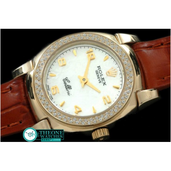 Rolex - Ladies Mini Cellini YG/LE MOP White Num Swiss Qtz