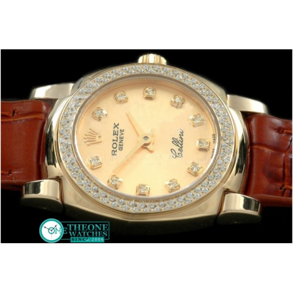 Rolex - Ladies Mini Cellini YG/LE Gold Diam Swiss Qtz