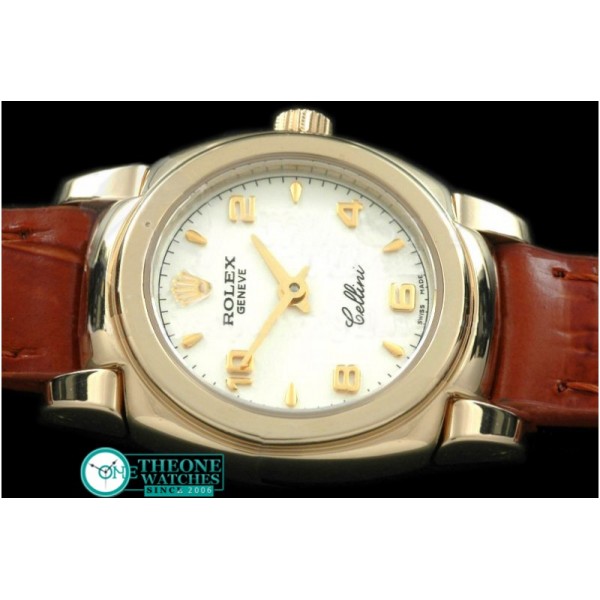 Rolex - Ladies Mini Cellini YG/LE White Num Swiss Qtz