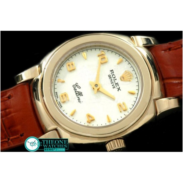 Rolex - Ladies Mini Cellini YG/LE White Num Swiss Qtz