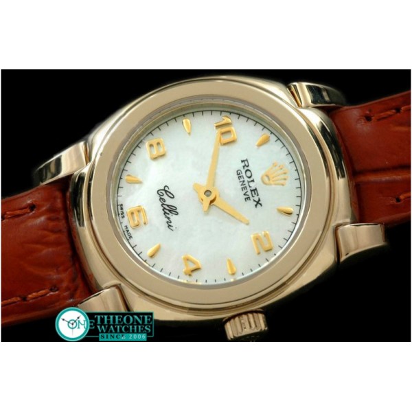 Rolex - Ladies Mini Cellini YG/LE MOP White Num Swiss Qtz