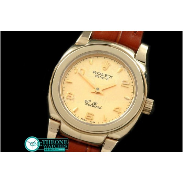 Rolex - Ladies Mini Cellini YG/LE Gold Num Swiss Qtz