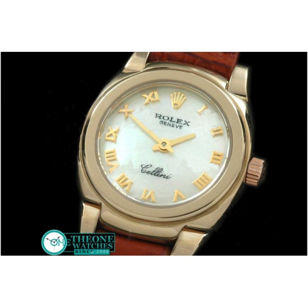 Rolex - Ladies Mini Cellini YG/LE MOP White Roman Swiss Qtz