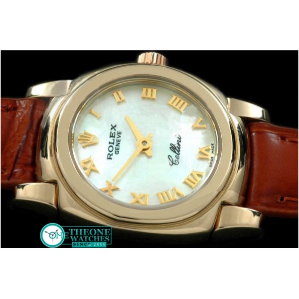 Rolex - Ladies Mini Cellini YG/LE MOP White Roman Swiss Qtz