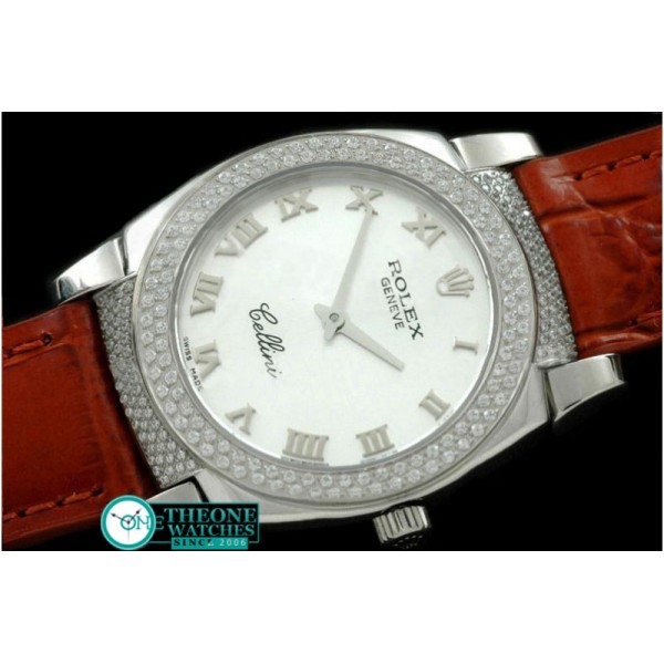 Rolex - Ladies Cellini SS/LE/Diam Silver Swiss Quartz