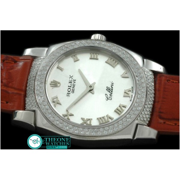 Rolex - Ladies Cellini SS/LE/Diam Silver Swiss Quartz