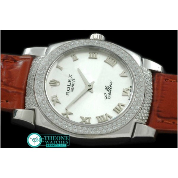 Rolex - Ladies Cellini SS/LE/Diam White Swiss Quartz