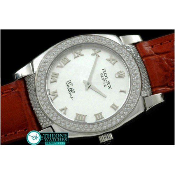 Rolex - Ladies Cellini SS/LE/Diam White Swiss Quartz