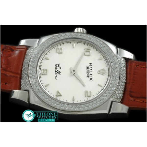 Rolex - Ladies Cellini SS/LE/Diam MOP Pink Num Swiss Quartz