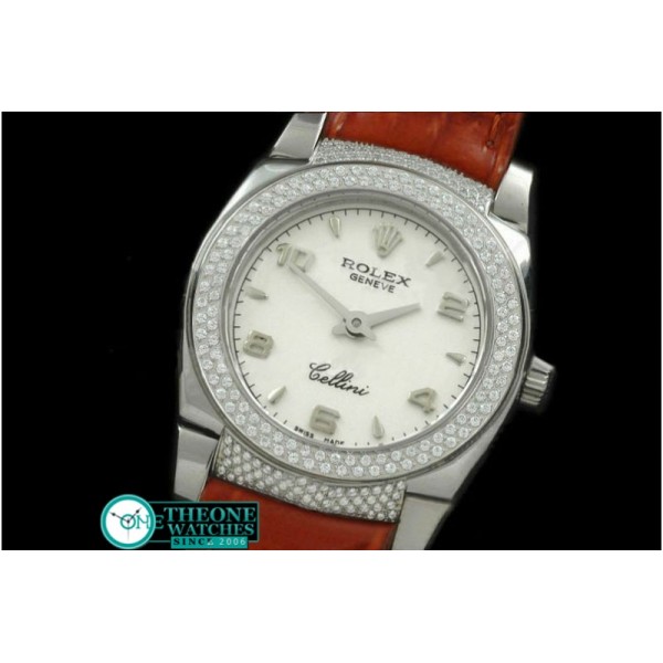 Rolex - Ladies Cellini SS/LE/Diam White Num Swiss Quartz