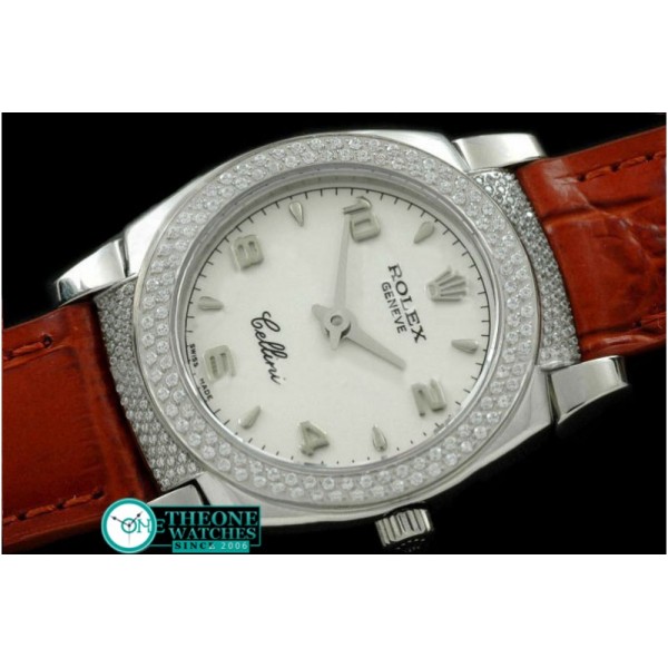 Rolex - Ladies Cellini SS/LE/Diam White Num Swiss Quartz