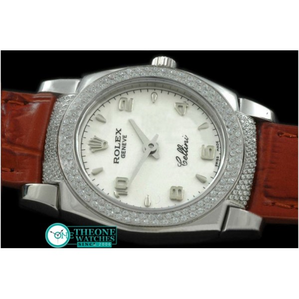 Rolex - Ladies Cellini SS/LE/Diam White Num Swiss Quartz