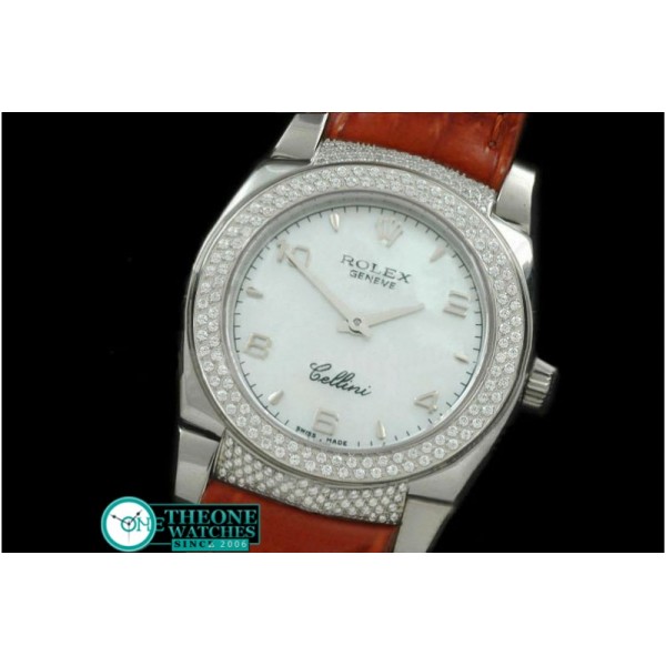 Rolex - Ladies Cellini SS/LE/Diam MOP White Num Swiss Quart