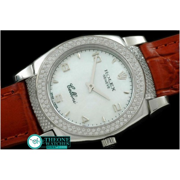 Rolex - Ladies Cellini SS/LE/Diam MOP White Num Swiss Quart