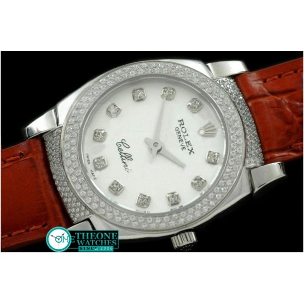 Rolex - Ladies Cellini SS/LE/Diam MOP White Diam Swiss Qtz