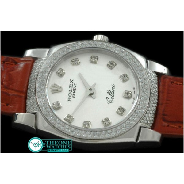 Rolex - Ladies Cellini SS/LE/Diam MOP White Diam Swiss Qtz