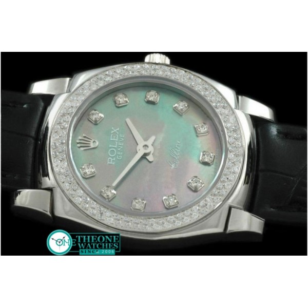 Rolex - Cellini SS/LE MOP Green Diam Swiss Qtz