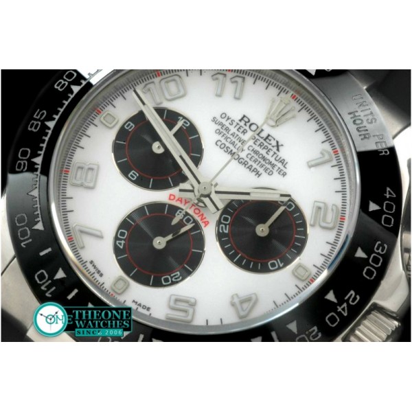 Rolex - Daytona 116519 SS/CER/RU White Num A-7750 Sec@6