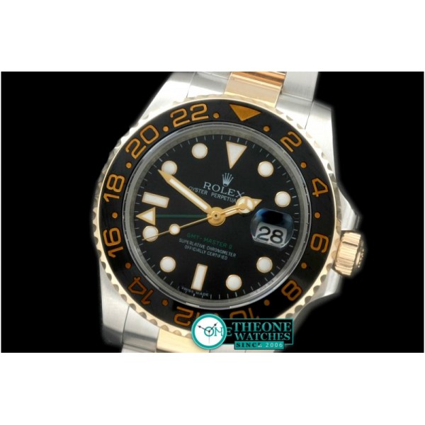 Rolex - SS/YG 2008 GMT TT Black Asian 2836