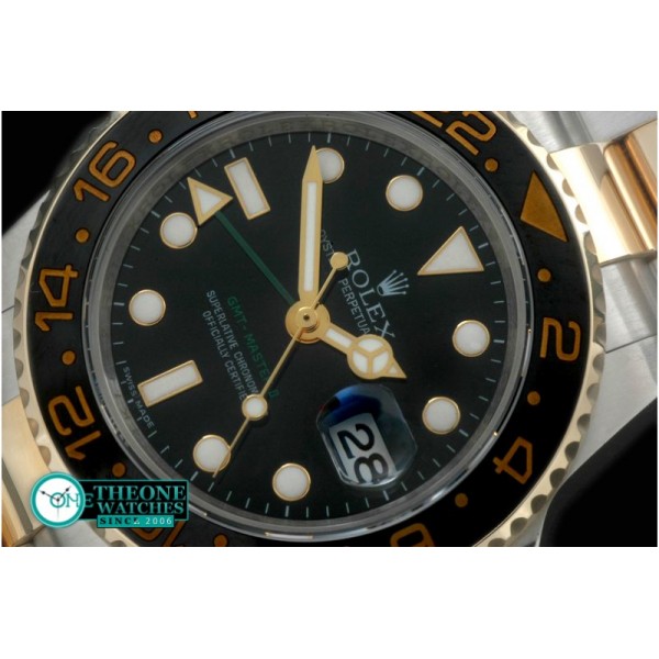 Rolex - SS/YG 2008 GMT TT Black Asian 2836