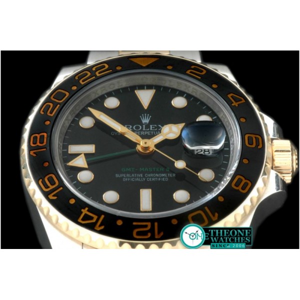 Rolex - SS/YG 2008 GMT TT Black Asian 2836