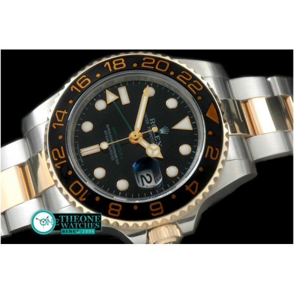 Rolex - SS/YG 2008 GMT TT Black Asian 2836