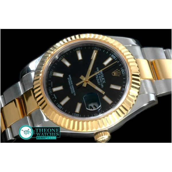 Rolex - SS/YG TT Black Swiss Eta 2836/3135