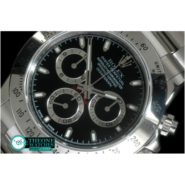 Rolex - Daytona 116520 Noob SS/SS Black Stk A-7750 Sec@6