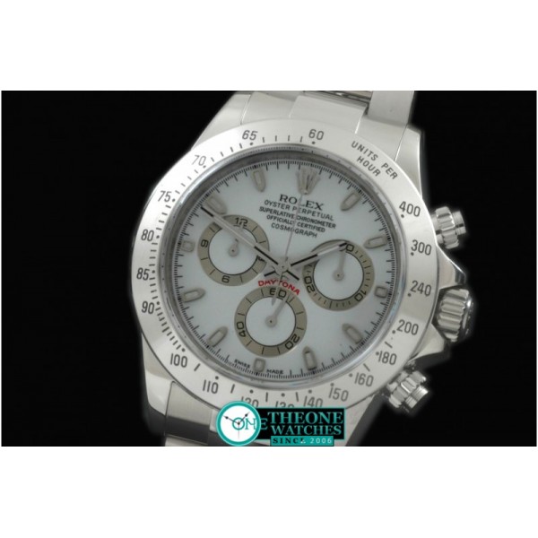 Rolex - Daytona 116520 Noob SS/SS White Stk A-7750 Sec@6