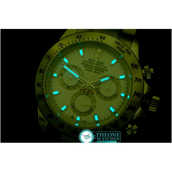 Rolex - Daytona 116520 Noob SS/SS White Stk A-7750 Sec@6