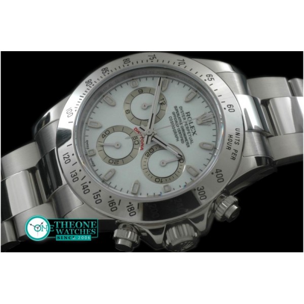 Rolex - Daytona 116520 Noob SS/SS White Stk A-7750 Sec@6