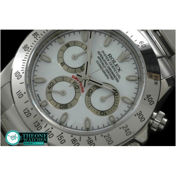 Rolex - Daytona 116520 Noob SS/SS White Stk A-7750 Sec@6